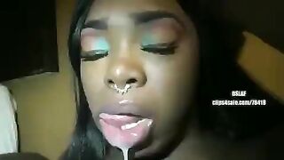 Black Girl Blowjob: A Lot Of Cum #5