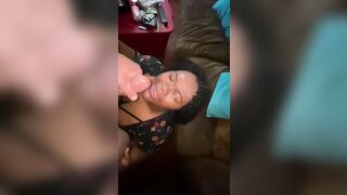 Black Girl Blowjob: My black babygirl deepthroats daddy and gets big facial PH: mnjoh #5