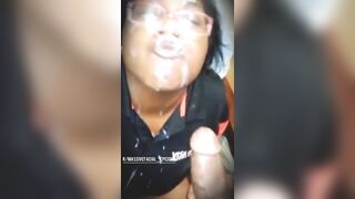 Black Girl Blowjob: Ebony in Glasses Gets Cumblasted by her Office Fuckmate!!! #3