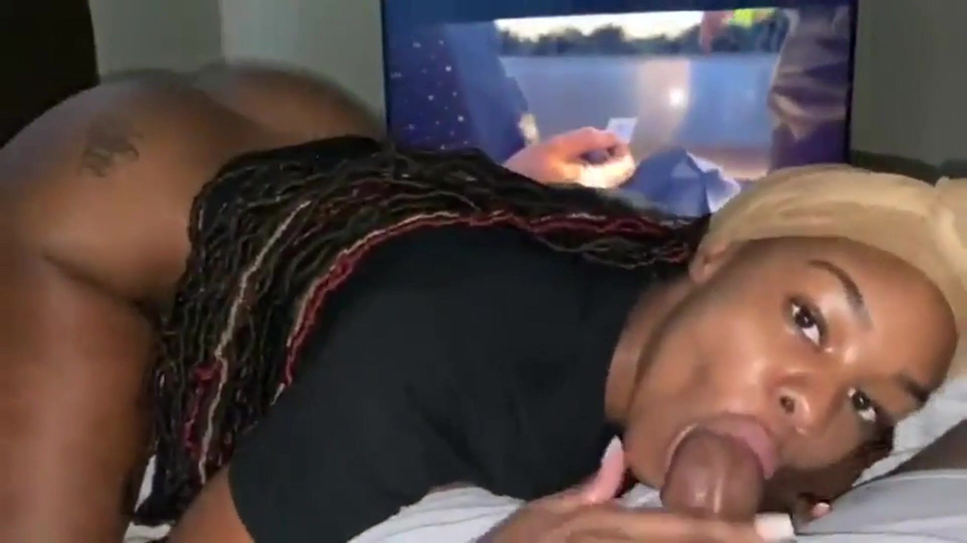 Black girl gets fucked in her ass and swallows