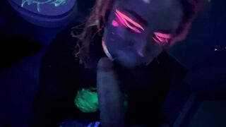 Getting naughty during a glow party