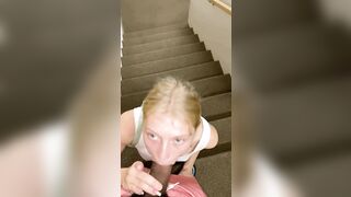 BlowJob: Sucking his fat cock in the stairwell ???? #5
