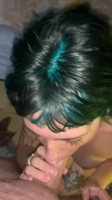 Sucking dick makes her a happy girl