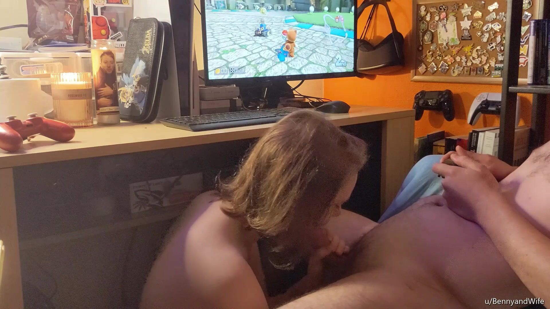 Relaxing with some Mario Kart 8 and a Blowjob