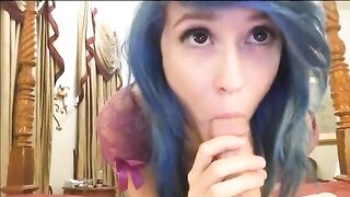 Fantastic Blowjob: Wowza Face Nice Blowjob. Blue Hair. #5