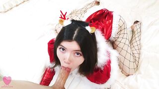 Blowjob with Suction: New Years Slobbering Deepthroat Blowjob from Cutie in Christmas Bodysuit ???? #3