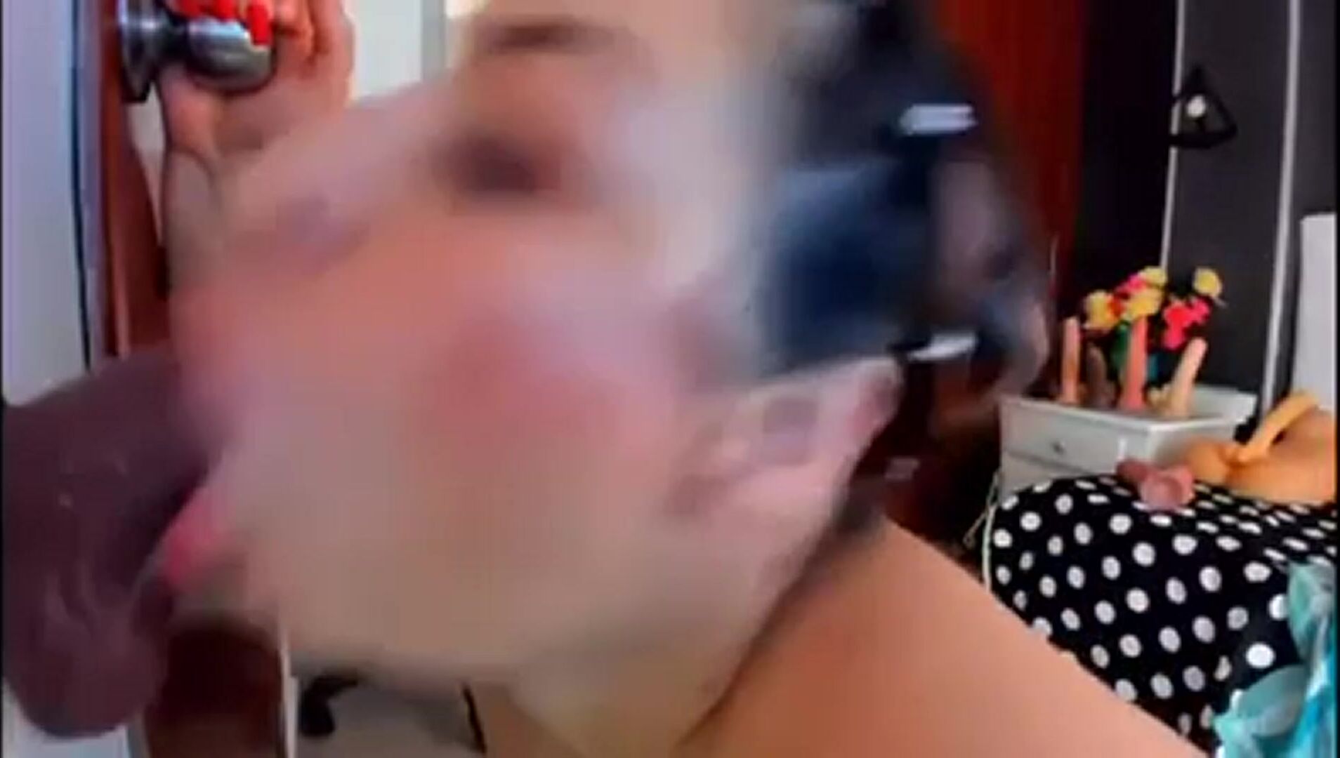 Latina deepthroating herself Holy Shit!