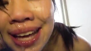 Deepthroat: Asian girl who is willing to learn it the hard way - Pushed way beyond her limits #2