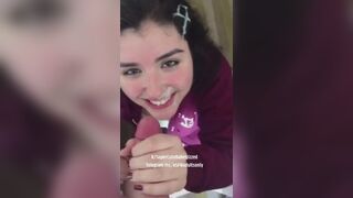 Super Cute Babes Jizzed: Cute Co-Ed Sucks Her Off Her Professor and Gets a Thick Cum Tasting Facial! #3