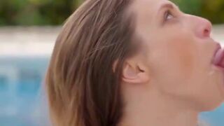 Super Cute Babes Jizzed: Poolside Refreshments For this Happy Cutie #3