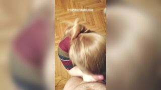 Super Cute Babes Jizzed: Stunning Cutie Gives A Happy Ending Blowjob & Gets a Big Facial #4