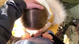 Throat Sex: Russian girl gets facefucked by the waterfall and takes a throatpie POV #3