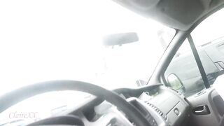 BlowJob: Cute PAWG sucking big juicy cock in a car untill he cums #3