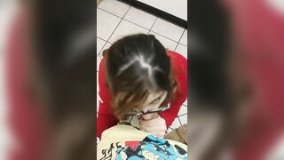 BlowJob: Late night laundromat bathroom blowjob with incredible girl I met #5
