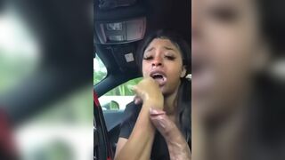 Ebony Throat: Girl gets a surprise cumshot #4