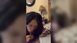 Ebony Throat: Throatin on the phone ???????? #3