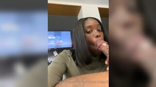 Ebony Throat: Sloppy for her man with a huge head #3