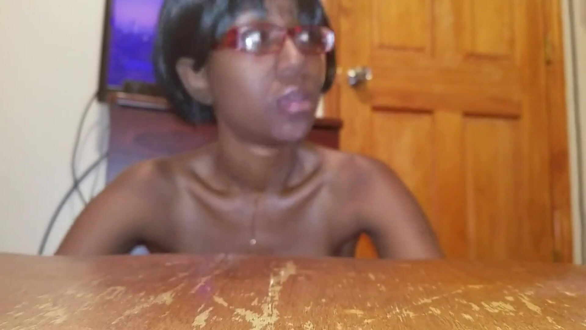 Ebony Teen Takes Rough Facefuck and Throatpie