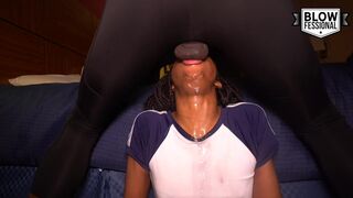 Ebony Throat: wet mouth fucked with her tongue out #2