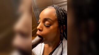She could not wait till they got to the room, she wanted to suck him in the elevator!