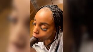 Ebony Throat: She could not wait till they got to the room, she wanted to suck him in the elevator! #3