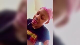 Ebony Throat: She look better with dick down that throat #4