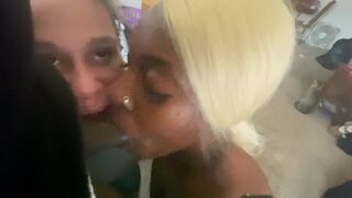 Ebony Throat: BBC Deepthroat Double Blowjob Ebony Freaks Interracial Sloppy Porn GIF by topmeoff #4