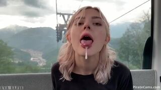 Want To Suck Cock: Cutie did quick blow-job in public funitel #4