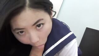 Asian Blowjobs: Chinese Schoolgirl Sucks her Boyfriend #5