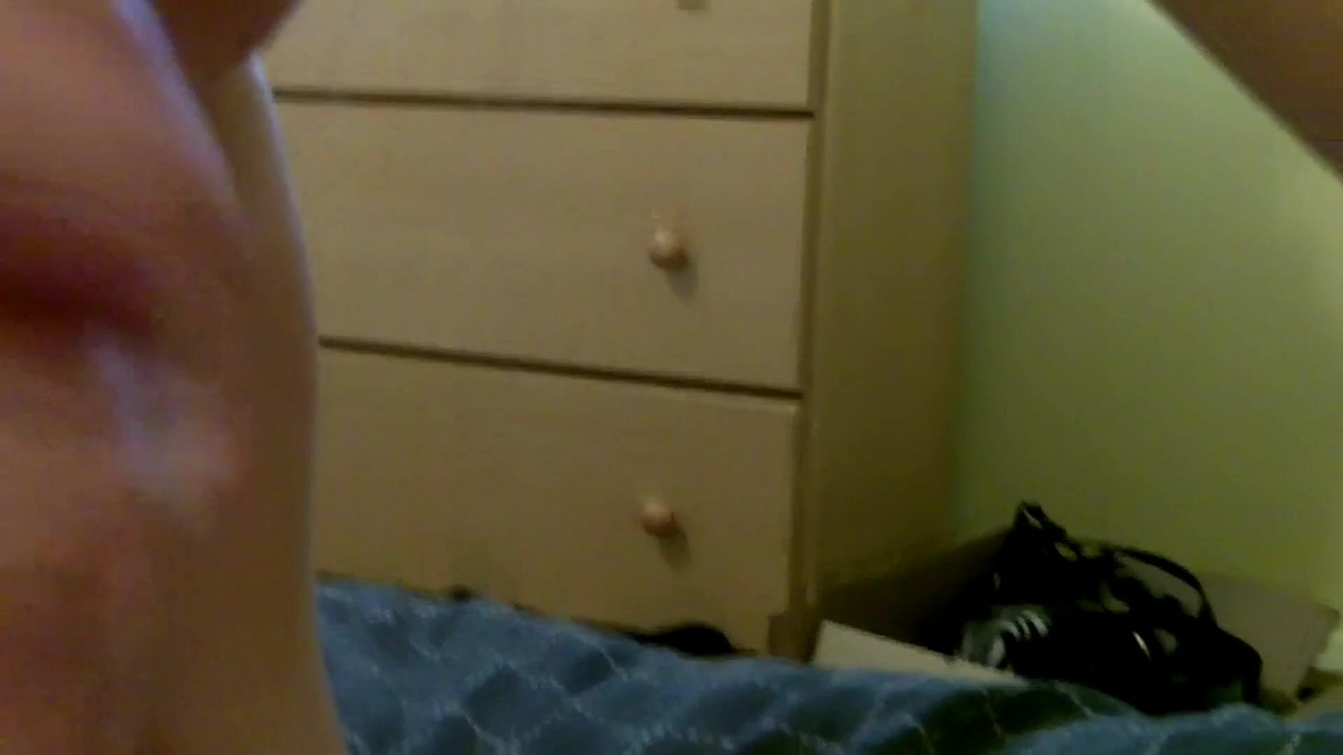 Eye contact as wife begs to suck her bull