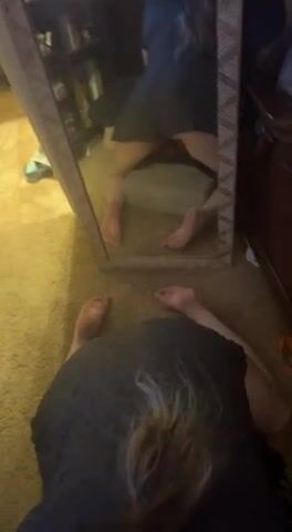 Perfect mirror view of me deepthroating