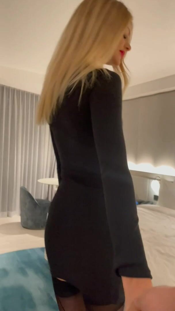 CUM on shaved PUSSY.. Throat fuck in hotel room