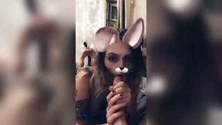 BlowJob: Tiny cute girl, PsyAdel goes down on his boyfriend on Snapchat #5