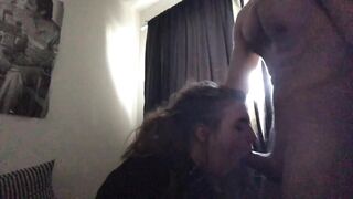 19 year old tinder hotwife attempting to deepthroat my entire cock #5
