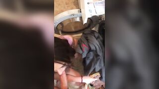 BlowJob: My husband is allowed to have me whenever he wants, even while I'm doing laundry #4