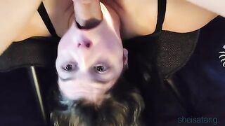 BlowJob: Upside down facefuck. Def my fav new way to get my slutty mouth fucked #2