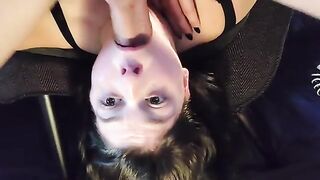 BlowJob: Upside down facefuck. Def my fav new way to get my slutty mouth fucked #5